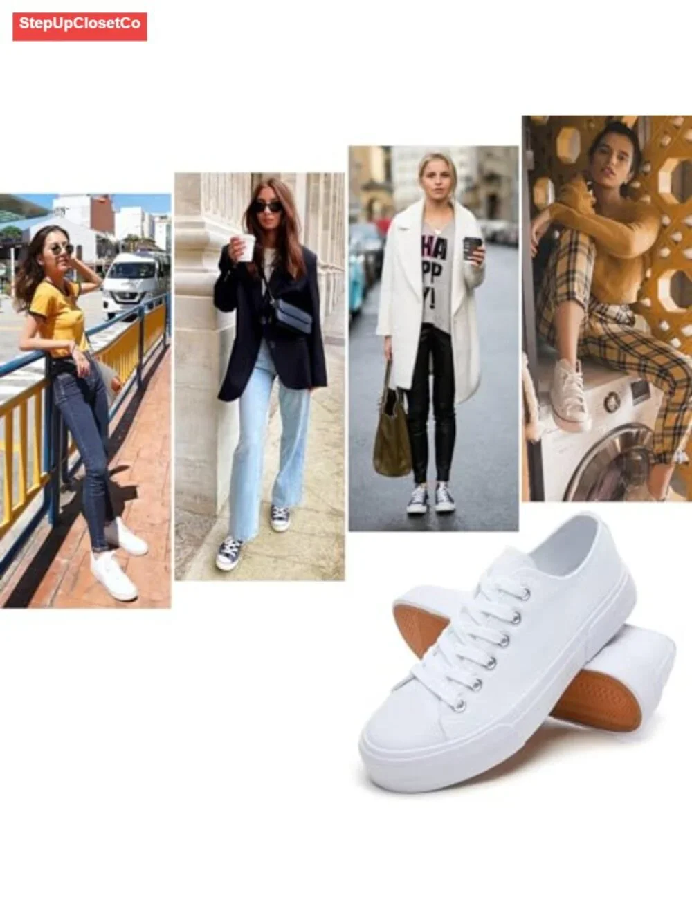 Classic Low Top Canvas Sneakers for Women, Breathable Lace Up Shoes, Slip On
